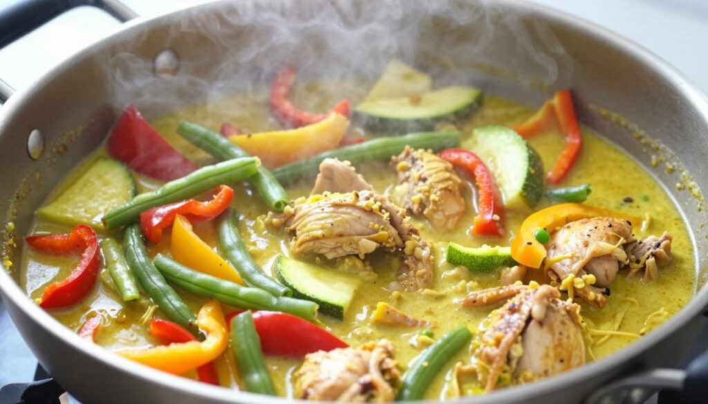 Dodawanie warzyw do ketogenicznego curry