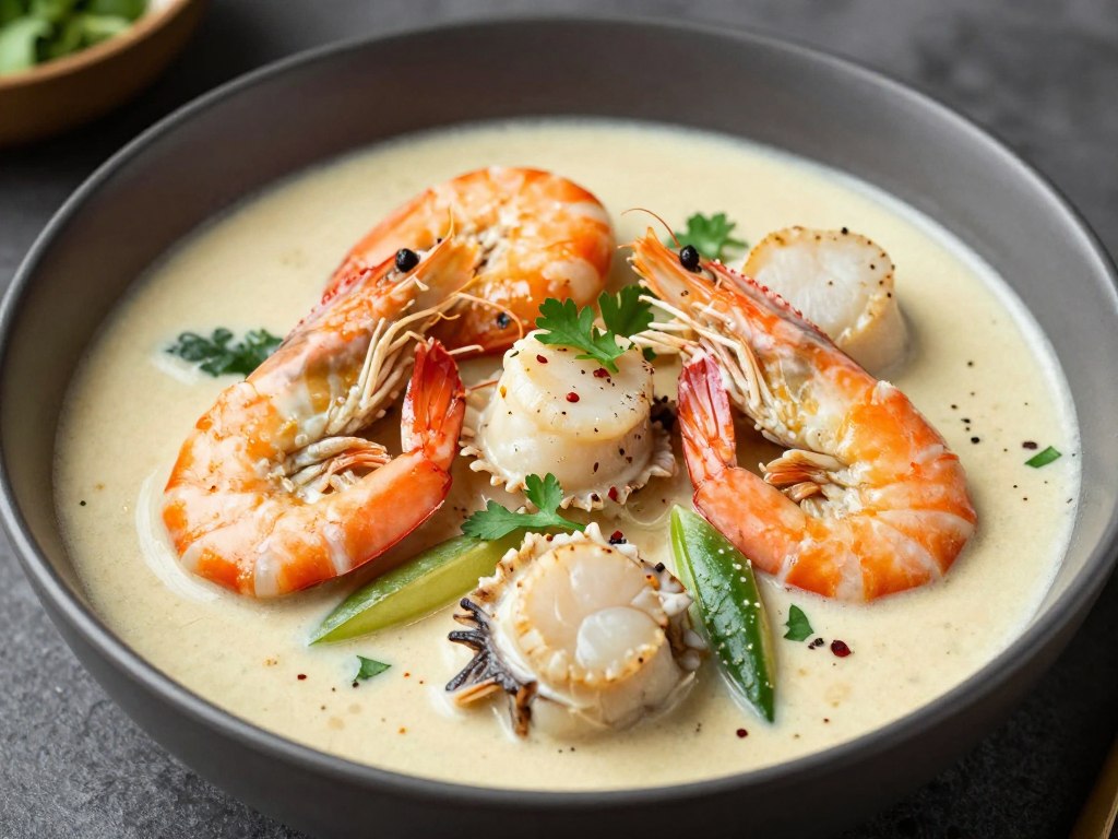 Ketogeniczne curry z krewetkami i innymi owocami morza