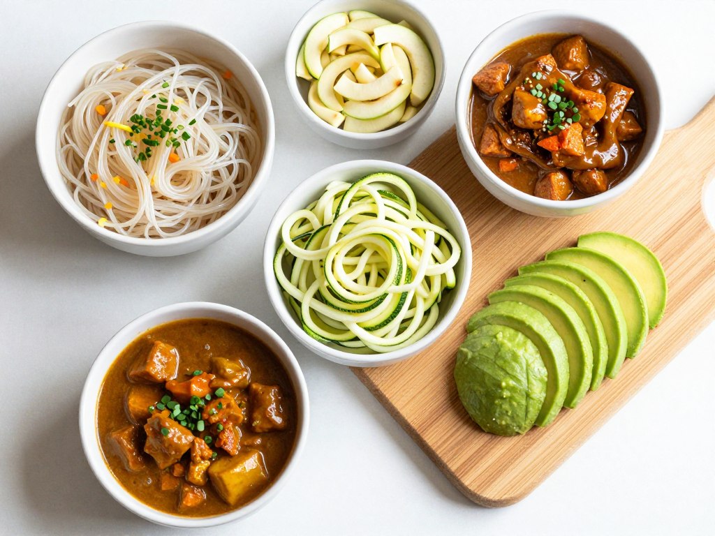 Różne keto alternatywy do podania z curry