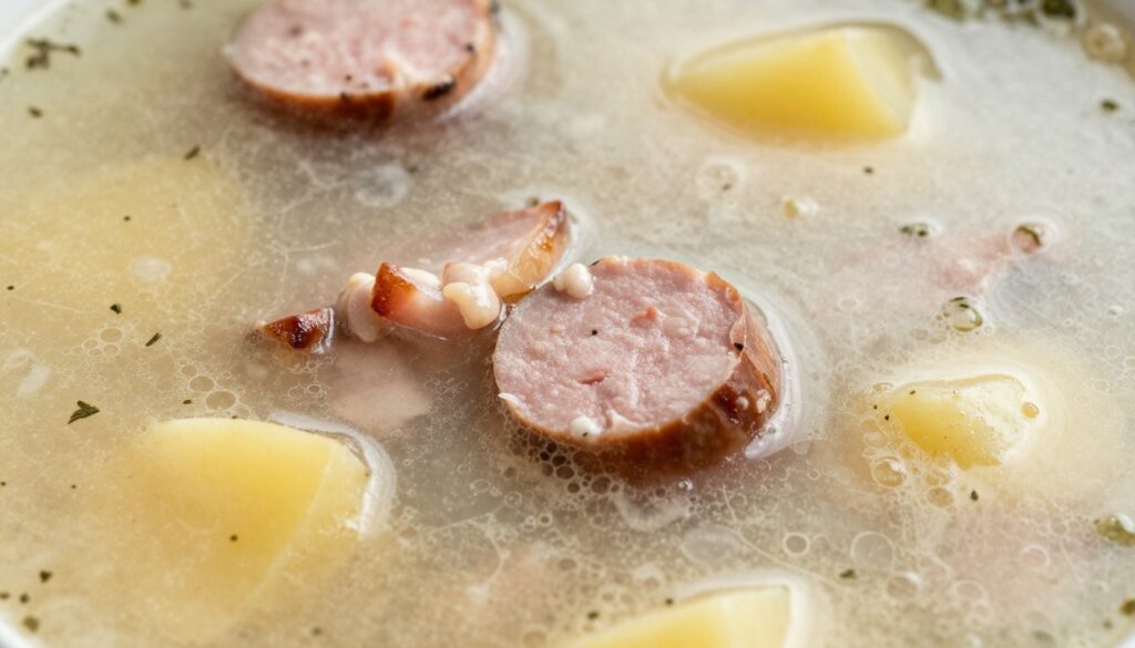 Zbliżenie na konsystencję i składniki żuru śląskiego