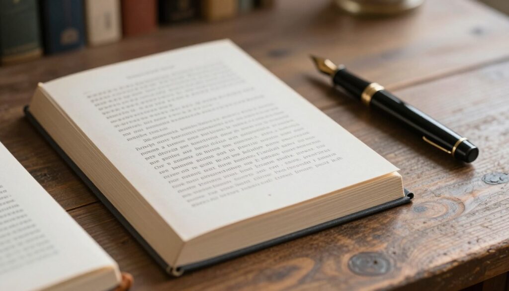 Otwarty tom powieści śląskiej z piórem wiecznym obok